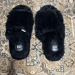 BP Plush Black Slippers